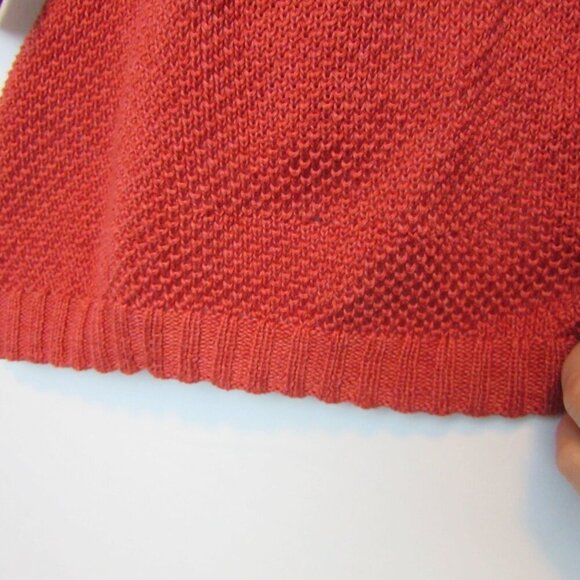 Peruvian Connection Sweater Knit Cardigan Pima Cotton Red Flowy Oversize XS - Picture 8 of 8